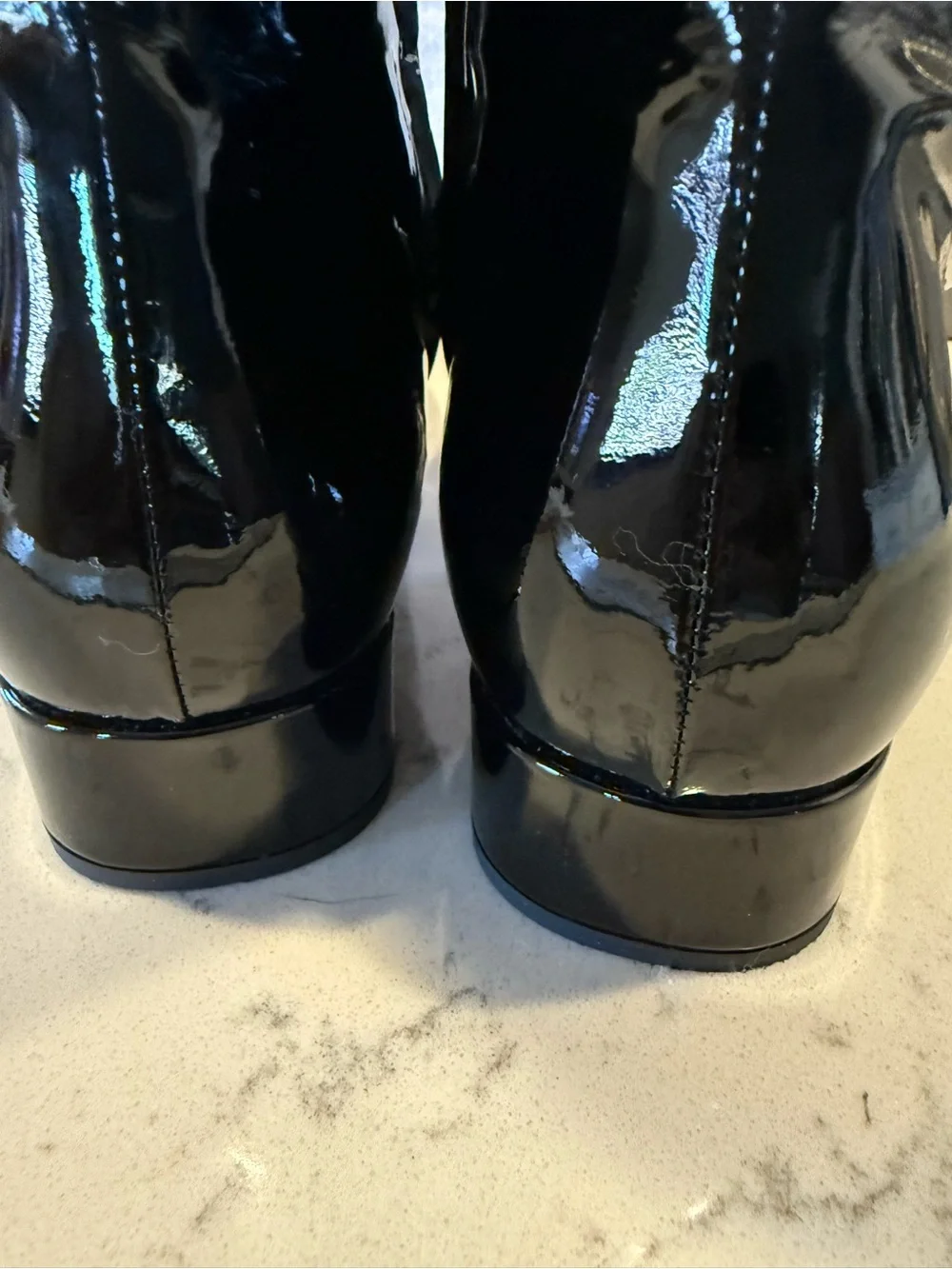 Dior Black Patent Leather Over-the-Knee Boots